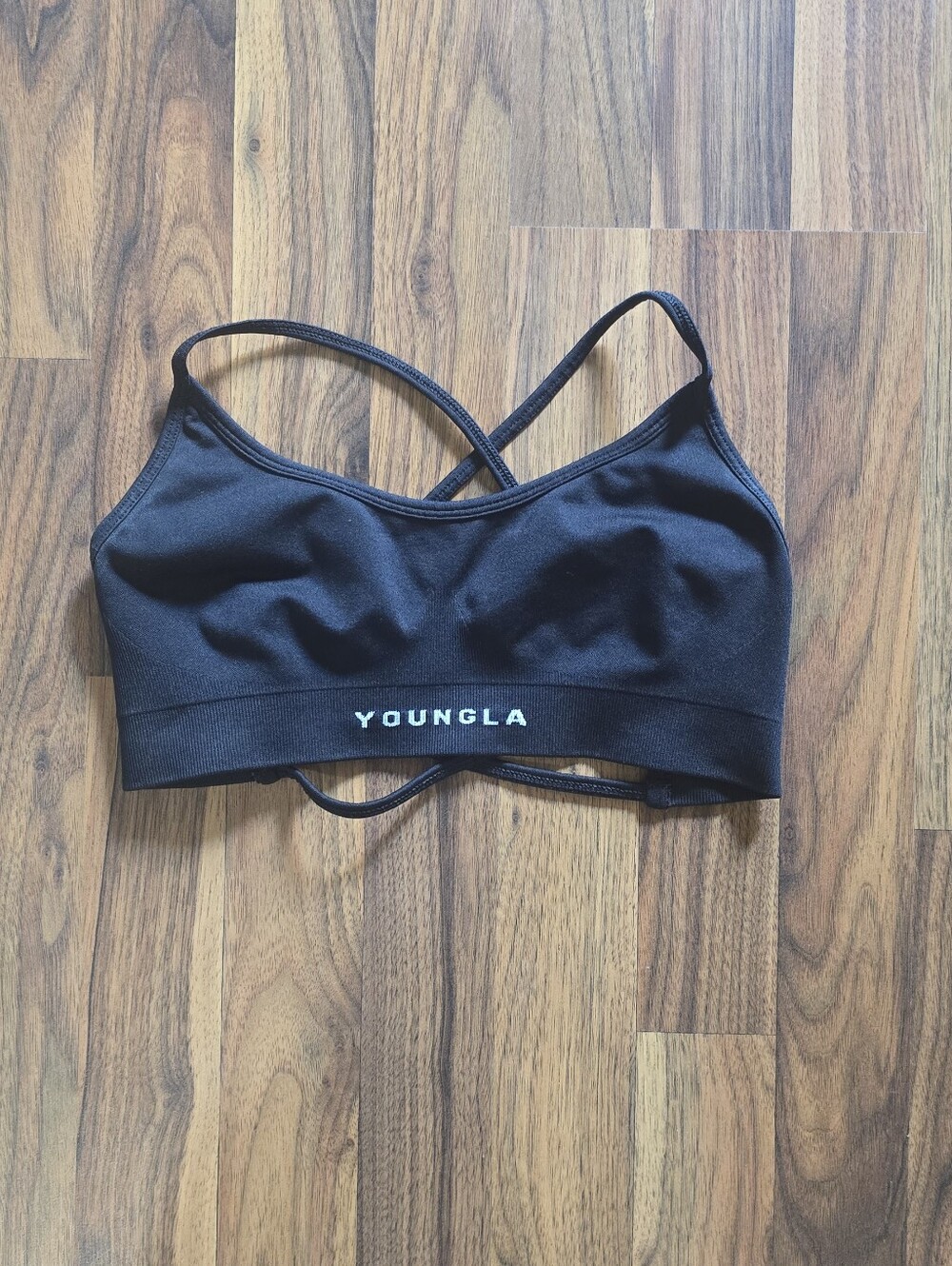 YoungLA Black Crisscross Strappy Sports Bra